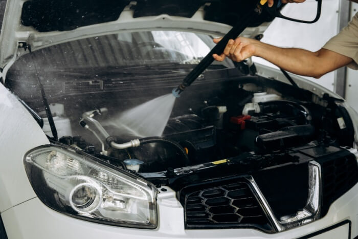 car engine washing